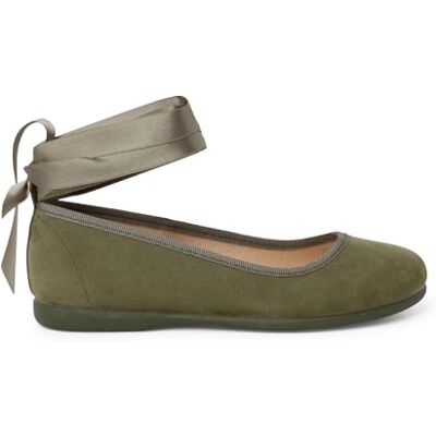 Pisamonas Ballerines pour Fille Et Femme avec Rubans en Satin Et Bride Taille 34 Couleur Olive Verte - Publicité Pisamonas Ballerines pour Fille Et Femme avec Rubans en Satin Et Bride Taille 34 Couleur Olive Verte - Publicité