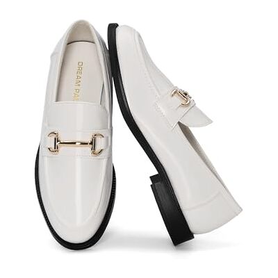 DREAM PAIRS Mocassin Femme Confortables à Enfiler, Loafer Style Penny avec Mors Métal, Chaussures Femme Décontractées Chic pour Travail et Quotidien,Size 38,Blanc,SDLS26005W - Publicité DREAM PAIRS Mocassin Femme Confortables à Enfiler, Loafer Style Penny avec Mors Métal, Chaussures Femme Décontractées Chic pour Travail et Quotidien,Size 38,Blanc,SDLS26005W - Publicité