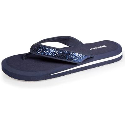 Isotoner Tongs femme confortables, dessus moelleux, 38, marine - Publicité Isotoner Tongs femme confortables, dessus moelleux, 38, marine - Publicité
