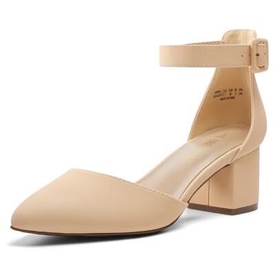 DREAM PAIRS Escarpins Femme à Talon Bloc avec la Semelle Extérieure Antidérapante TPR et Boucle Réglable Chaussure Confortable Classique,Size 39,Nue/Nubuck,Annee - Publicité DREAM PAIRS Escarpins Femme à Talon Bloc avec la Semelle Extérieure Antidérapante TPR et Boucle Réglable Chaussure Confortable Classique,Size 39,Nue/Nubuck,Annee - Publicité