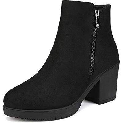 DREAM PAIRS Bottines Femme Confortables à Talon Large avec Fermeture Éclair Mode et Stables,Size 40.5,Noir Foncé,Z0EY-2 - Publicité DREAM PAIRS Bottines Femme Confortables à Talon Large avec Fermeture Éclair Mode et Stables,Size 40.5,Noir Foncé,Z0EY-2 - Publicité