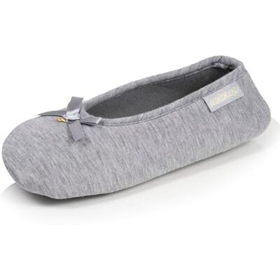 Isotoner Chaussons extra-light pantoufles Ballerines femme jersey, semelle gomme antidérapante, 35/36, gris chiné - Publicité Isotoner Chaussons extra-light pantoufles Ballerines femme jersey, semelle gomme antidérapante, 35/36, gris chiné - Publicité