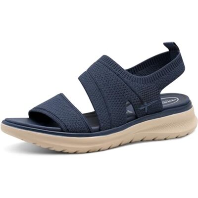 Tamaris Comfort sandales plates femme à enfiler vegan, Navy, 36 EU - Publicité Tamaris Comfort sandales plates femme à enfiler vegan, Navy, 36 EU - Publicité