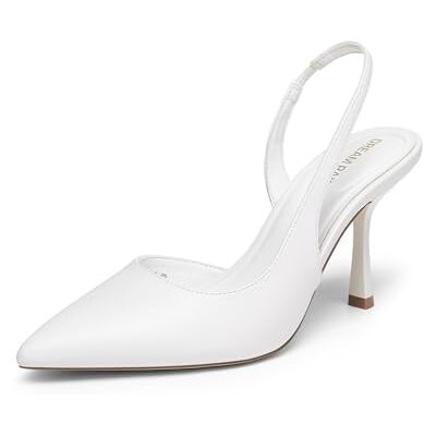 DREAM PAIRS Escarpins Femme Slingback Talon Aiguille Élégants Bout Pointu Style D'Orsay, Chaussures Habillées Mode Chic pour Bureau Soirée Confortables,Size 37,Blanc,SDPU26011W - Publicité DREAM PAIRS Escarpins Femme Slingback Talon Aiguille Élégants Bout Pointu Style D'Orsay, Chaussures Habillées Mode Chic pour Bureau Soirée Confortables,Size 37,Blanc,SDPU26011W - Publicité