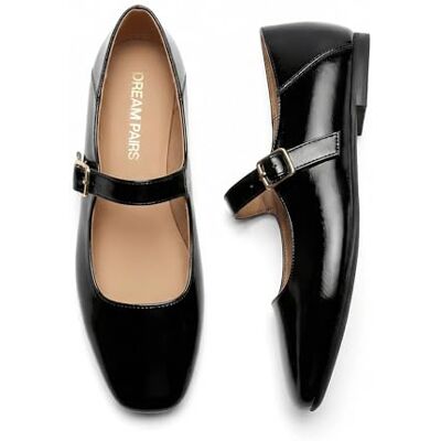 DREAM PAIRS Ballerines Femme Mary Jane à Bout Carré, Chaussures Plates Confortables à Enfiler pour Bureau, Travail, Sorties ou Tenue Quotidienne,Size 38.5,Noir-Huile,DWUMFA2520 - Publicité DREAM PAIRS Ballerines Femme Mary Jane à Bout Carré, Chaussures Plates Confortables à Enfiler pour Bureau, Travail, Sorties ou Tenue Quotidienne,Size 38.5,Noir-Huile,DWUMFA2520 - Publicité