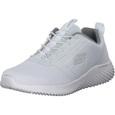 Skechers Bounder Hommes Baskets, White Mesh PU Trim, 39 EU - Publicité Skechers Bounder Hommes Baskets, White Mesh PU Trim, 39 EU - Publicité