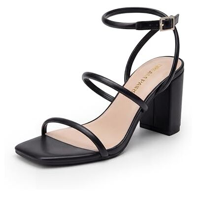DREAM PAIRS Sandales à talons pour femme, noir, 37.5 EU - Publicité DREAM PAIRS Sandales à talons pour femme, noir, 37.5 EU - Publicité