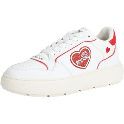 Love Moschino Femme Bold Love Basket White Red 38 EU - Publicité Love Moschino Femme Bold Love Basket White Red 38 EU - Publicité