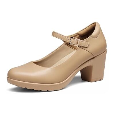 DREAM PAIRS Escarpins Femme Mary Jane Chaussures à Talon Haut Classiques Escarpin à Bout Rond Confortable,Size 40,Nu,SDPU2231W-E - Publicité DREAM PAIRS Escarpins Femme Mary Jane Chaussures à Talon Haut Classiques Escarpin à Bout Rond Confortable,Size 40,Nu,SDPU2231W-E - Publicité