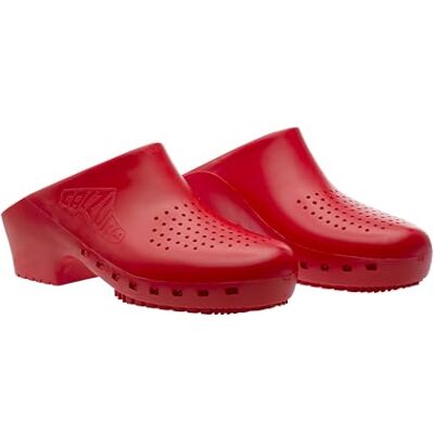 Calzuro Chaussons sanitaires S Classic avec trous professionnels CE 38-39 rouge - Publicité Calzuro Chaussons sanitaires S Classic avec trous professionnels CE 38-39 rouge - Publicité