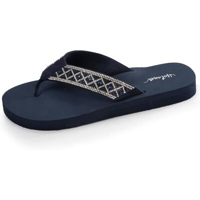 Isotoner Tongs femme ultra confortables et légères, tiges larges, 37, marine - Publicité Isotoner Tongs femme ultra confortables et légères, tiges larges, 37, marine - Publicité