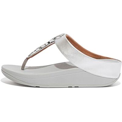 Fitflop Women's Fino Stone Trim Toe-Post Sandals, Argenté., 37 EU - Publicité Fitflop Women's Fino Stone Trim Toe-Post Sandals, Argenté., 37 EU - Publicité