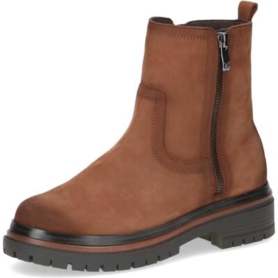 CAPRICE Bottines femme en cuir à fermeture éclair, Marron (Cognac Nubuc), 42 EU - Publicité CAPRICE Bottines femme en cuir à fermeture éclair, Marron (Cognac Nubuc), 42 EU - Publicité