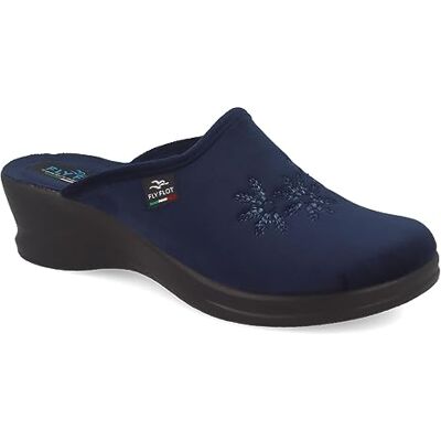 Fly Flot Trendy Woman, Chaussons femme avec fleurs, pantoufle avec empeigne en velours, semelle intérieure en microfibre anti-choc, bleu, 36, bleu, 36 EU - Publicité Fly Flot Trendy Woman, Chaussons femme avec fleurs, pantoufle avec empeigne en velours, semelle intérieure en microfibre anti-choc, bleu, 36, bleu, 36 EU - Publicité