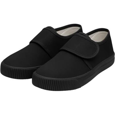 Hamishkane® Chaussures d'école unisexes pour garçons et filles, escarpins noirs, baskets plates en toile pour enfants, baskets de sport pour garçons, Noir , 36 2/3 EU - Publicité Hamishkane® Chaussures d'école unisexes pour garçons et filles, escarpins noirs, baskets plates en toile pour enfants, baskets de sport pour garçons, Noir , 36 2/3 EU - Publicité