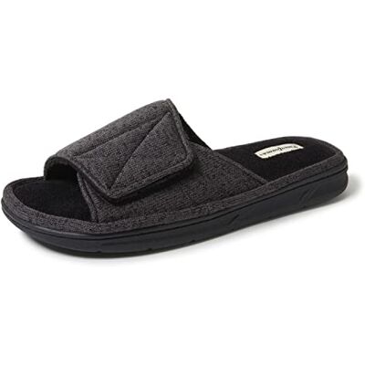 Dearfoams Pantoufles Cooper matelassées en tissu éponge pour homme, Noir (tricot chiné), Medium - Publicité Dearfoams Pantoufles Cooper matelassées en tissu éponge pour homme, Noir (tricot chiné), Medium - Publicité