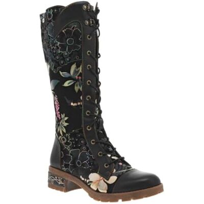 LAURA VITA Bottes Femme Noires et à Lacets Plats et Zip - Publicité LAURA VITA Bottes Femme Noires et à Lacets Plats et Zip - Publicité