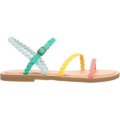 TOMS Sandales KiraFlat pour femme, Tresse synthétique multiple, 36 EU - Publicité TOMS Sandales KiraFlat pour femme, Tresse synthétique multiple, 36 EU - Publicité