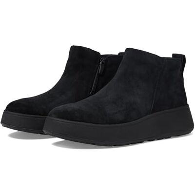 Fitflop F-MODE SUEDE FLATFORM ZIP ANKLE BOOTS, Bottes, All Black, - Publicité Fitflop F-MODE SUEDE FLATFORM ZIP ANKLE BOOTS, Bottes, All Black, - Publicité