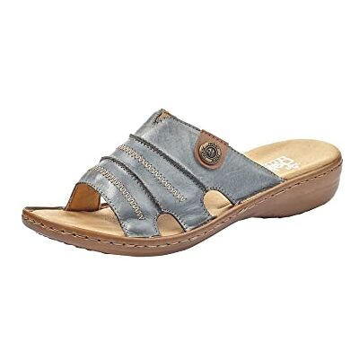 Rieker 60876, Mules Femme, Bleu (Whitedenim/Nuss), 36 EU - Publicité Rieker 60876, Mules Femme, Bleu (Whitedenim/Nuss), 36 EU - Publicité