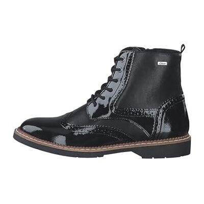 s.Oliver Bottines Plates en Dentelle pour Femme , Noir/Comb, 36 EU - Publicité s.Oliver Bottines Plates en Dentelle pour Femme , Noir/Comb, 36 EU - Publicité