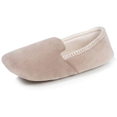 Isotoner Chaussons extra-light pantoufles Slippers femme velours, semelle gomme antidérapante, 37/38, beige - Publicité Isotoner Chaussons extra-light pantoufles Slippers femme velours, semelle gomme antidérapante, 37/38, beige - Publicité