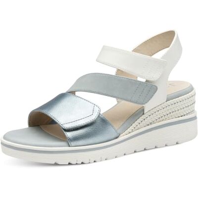Jana sandales femme à talon compensé vegan avec fermeture velcro, Denim Comb, 41 EU - Publicité Jana sandales femme à talon compensé vegan avec fermeture velcro, Denim Comb, 41 EU - Publicité