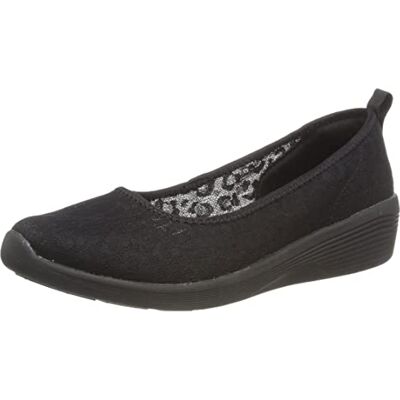 Skechers Ballerines Arya Airy Days à Bout fermé pour Femme, Dentelle Noire avec Bordure Noire, 39 EU - Publicité Skechers Ballerines Arya Airy Days à Bout fermé pour Femme, Dentelle Noire avec Bordure Noire, 39 EU - Publicité