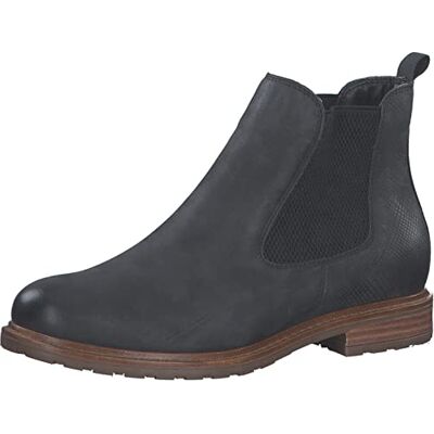 Tamaris Femme Bottines, Dame Bottines Chelsea,Demi-Bottes,Bottines,Bottes de Glisse,Plat,Black/Struct.,37 EU - Publicité Tamaris Femme Bottines, Dame Bottines Chelsea,Demi-Bottes,Bottines,Bottes de Glisse,Plat,Black/Struct.,37 EU - Publicité