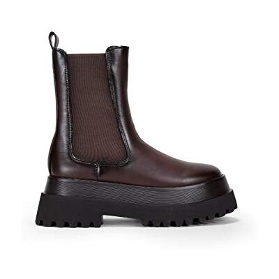 BOSANOVA Bottines mi-hautes avec élastiques latéraux et semelle Track. Sans fermeture. Chaussures pour femme, marron, 38 EU - Publicité BOSANOVA Bottines mi-hautes avec élastiques latéraux et semelle Track. Sans fermeture. Chaussures pour femme, marron, 38 EU - Publicité