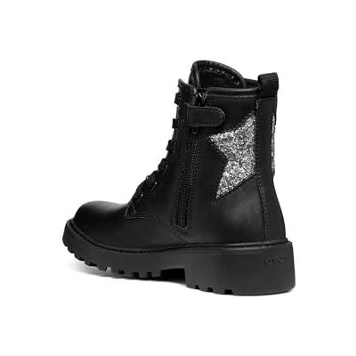 Geox J CASEY GIRL G, Bottine, BLACK/DK SILVER, - Publicité Geox J CASEY GIRL G, Bottine, BLACK/DK SILVER, - Publicité