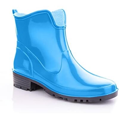 Lemigo Bottes en Caoutchouc Cheville Pour Femmes Bottes de Pluie Courtes Elke (Bleu, Système Taille Chaussures EU, Adulte, Numérique, Moyen, 38) - Publicité Lemigo Bottes en Caoutchouc Cheville Pour Femmes Bottes de Pluie Courtes Elke (Bleu, Système Taille Chaussures EU, Adulte, Numérique, Moyen, 38) - Publicité