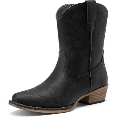 DREAM PAIRS Bottes Femme Western Cowboy Courtes Bout Carré Confortables Mode,Size 41.5,Noir,SDAB2407W - Publicité DREAM PAIRS Bottes Femme Western Cowboy Courtes Bout Carré Confortables Mode,Size 41.5,Noir,SDAB2407W - Publicité