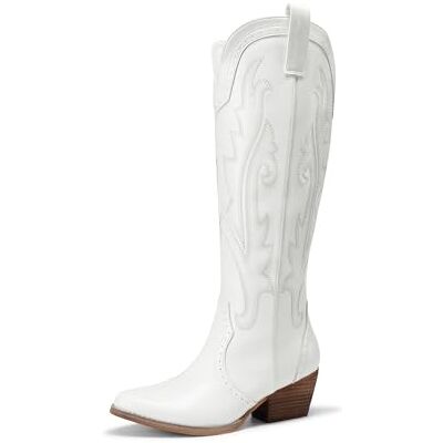 DREAM PAIRS Bottes Femme Hautes Western, Bottes Cowboy Jusqu’au Genou avec Broderie Vintage Confortables Style Cowgirl Knee High Boots,Size 41,Blanc,DWUMKB2501 - Publicité DREAM PAIRS Bottes Femme Hautes Western, Bottes Cowboy Jusqu’au Genou avec Broderie Vintage Confortables Style Cowgirl Knee High Boots,Size 41,Blanc,DWUMKB2501 - Publicité