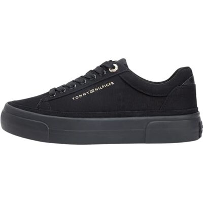 Tommy Hilfiger Th Foxing Fw0fw09480 Th Foxing Platform Baskets Basses en Toile pour Femme Noir Taille 42 EU - Publicité Tommy Hilfiger Th Foxing Fw0fw09480 Th Foxing Platform Baskets Basses en Toile pour Femme Noir Taille 42 EU - Publicité