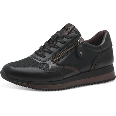 Jana Femmes Baskets Plates avec Fermeture éclair Vegan, Noir (Noir/Bronze), 41 EU - Publicité Jana Femmes Baskets Plates avec Fermeture éclair Vegan, Noir (Noir/Bronze), 41 EU - Publicité