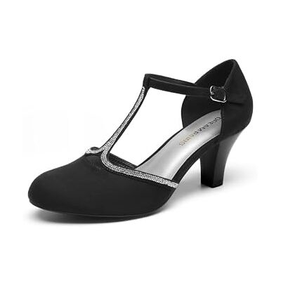 DREAM PAIRS Escarpins Femme Petit Talon à Lanière T, Chaussures Rétro Élégantes et Confortables pour Soirée, Mariage et Occasions Formelles,Size 40,Noir-Strass,SDPU26001W - Publicité DREAM PAIRS Escarpins Femme Petit Talon à Lanière T, Chaussures Rétro Élégantes et Confortables pour Soirée, Mariage et Occasions Formelles,Size 40,Noir-Strass,SDPU26001W - Publicité