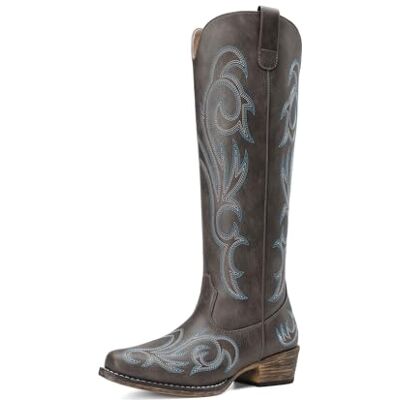 DREAM PAIRS Bottes Femme Style Western Cowgirl Confortables Bottes Cowboy Hautes Knee High avec Fermeture Éclair Latérale,Size 37,Marron Foncé,DWUMKB2502 - Publicité DREAM PAIRS Bottes Femme Style Western Cowgirl Confortables Bottes Cowboy Hautes Knee High avec Fermeture Éclair Latérale,Size 37,Marron Foncé,DWUMKB2502 - Publicité