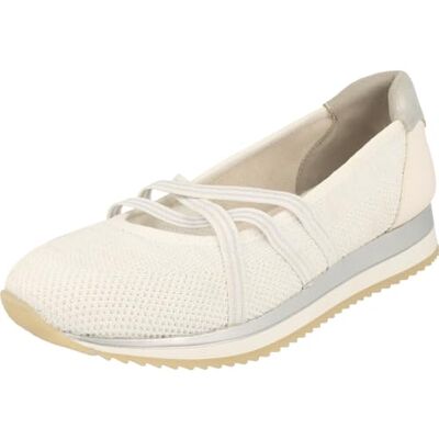 Jana Ballerines Femme à Bride Vegan, White/Silver, 37 EU - Publicité Jana Ballerines Femme à Bride Vegan, White/Silver, 37 EU - Publicité