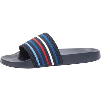 Tommy Hilfiger Claquettes Femme Global Stripes Pool Slide Sandales de Bain, Bleu (Space Blue), 37 - Publicité Tommy Hilfiger Claquettes Femme Global Stripes Pool Slide Sandales de Bain, Bleu (Space Blue), 37 - Publicité