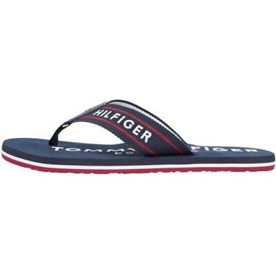 Tommy Hilfiger Sandales de plage sportives Hilfiger pour homme, bleu (ciel du désert), pointure 5,5 - Publicité Tommy Hilfiger Sandales de plage sportives Hilfiger pour homme, bleu (ciel du désert), pointure 5,5 - Publicité