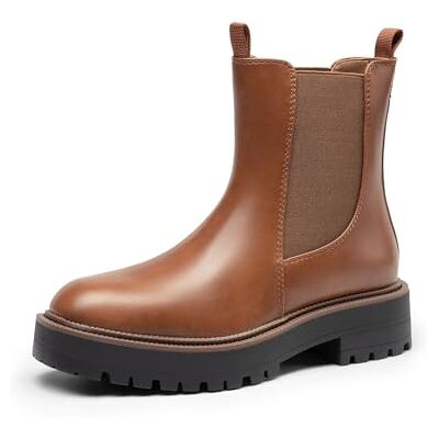 DREAM PAIRS Bottes Femme Chelsea Confortables à Talon Bas Chaussures à Enfiler Style Classique Bottines à Cheville pour Automne Hiver,Size 41.5,Marron-PU,SDAB2412W - Publicité DREAM PAIRS Bottes Femme Chelsea Confortables à Talon Bas Chaussures à Enfiler Style Classique Bottines à Cheville pour Automne Hiver,Size 41.5,Marron-PU,SDAB2412W - Publicité