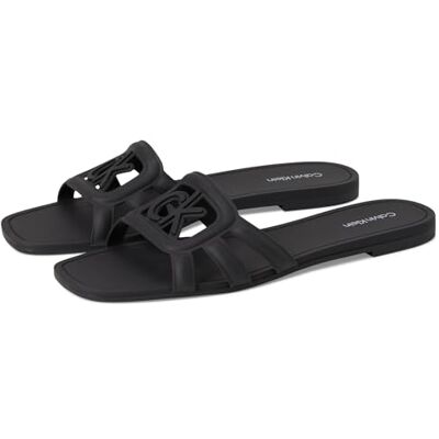 Calvin Klein Sandales plates Yoana pour femme, Noir 001, 39 EU - Publicité Calvin Klein Sandales plates Yoana pour femme, Noir 001, 39 EU - Publicité