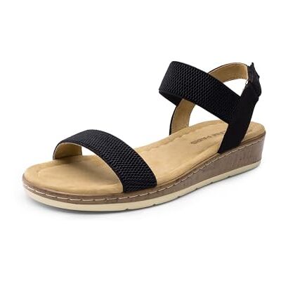 DREAM PAIRS Sandales à Semelles Compensées Décontractées pour Femme Elégantes Sandale d’été Légère,Size 36.5,Noir,DWUMFS2525 - Publicité DREAM PAIRS Sandales à Semelles Compensées Décontractées pour Femme Elégantes Sandale d’été Légère,Size 36.5,Noir,DWUMFS2525 - Publicité