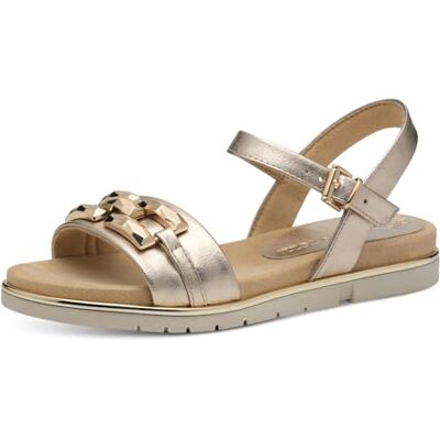 MARCO TOZZI Sandale Femme Semelle intérieure Feel Me Souple Vegan Doublure Douce Tendance, métallique (Platinum), 38 EU - Publicité MARCO TOZZI Sandale Femme Semelle intérieure Feel Me Souple Vegan Doublure Douce Tendance, métallique (Platinum), 38 EU - Publicité