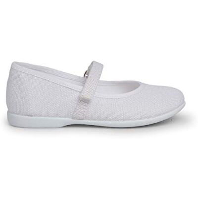 Pisamonas Chaussures Babies en Lin avec À Scratch Fin pour Filles Taille 37 Couleur Blanc - Publicité Pisamonas Chaussures Babies en Lin avec À Scratch Fin pour Filles Taille 37 Couleur Blanc - Publicité