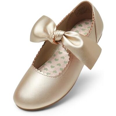 DREAM PAIRS Mary Jane Ballerines plates avec nœud sur le devant pour mariage, fête, Noël, doré, 36 EU - Publicité DREAM PAIRS Mary Jane Ballerines plates avec nœud sur le devant pour mariage, fête, Noël, doré, 36 EU - Publicité