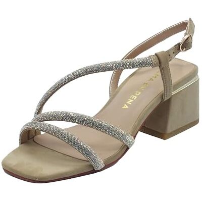 Alma en Pena Sandales à talons pour femmes, Sable, 38 EU - Publicité Alma en Pena Sandales à talons pour femmes, Sable, 38 EU - Publicité