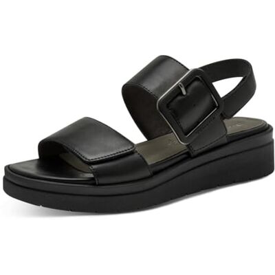 Tamaris Comfort Sandales Plates Femme Cuir avec Boucle, Black Nappa, 38 EU - Publicité Tamaris Comfort Sandales Plates Femme Cuir avec Boucle, Black Nappa, 38 EU - Publicité