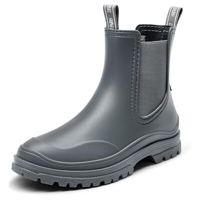 DREAM PAIRS Bottes de Pluie à la Cheville pour Femme Confortables et Elégantes Botte Chelsea Imperméable Chic SDRB2405W-E,Size 38,Gris,SDRB2405W-E - Publicité DREAM PAIRS Bottes de Pluie à la Cheville pour Femme Confortables et Elégantes Botte Chelsea Imperméable Chic SDRB2405W-E,Size 38,Gris,SDRB2405W-E - Publicité